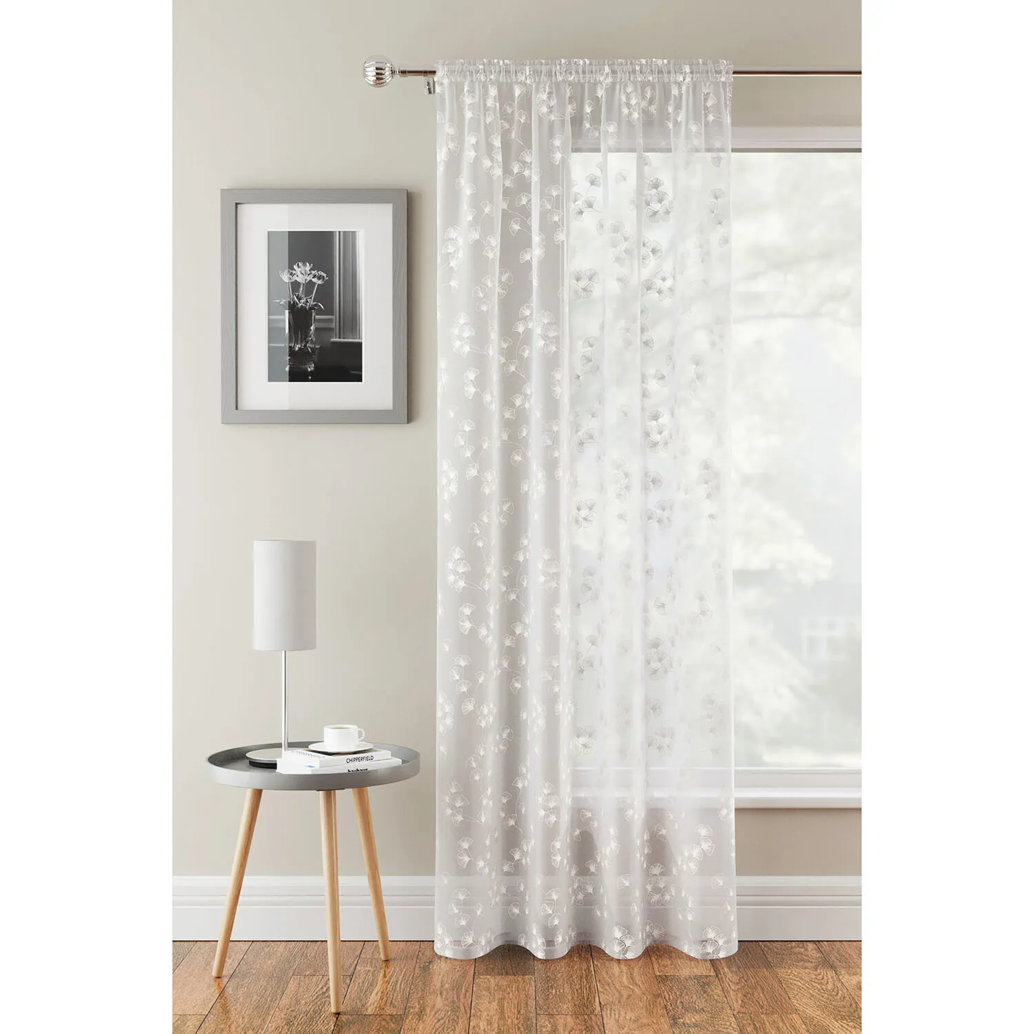 Delila Single Panel Curtain - White