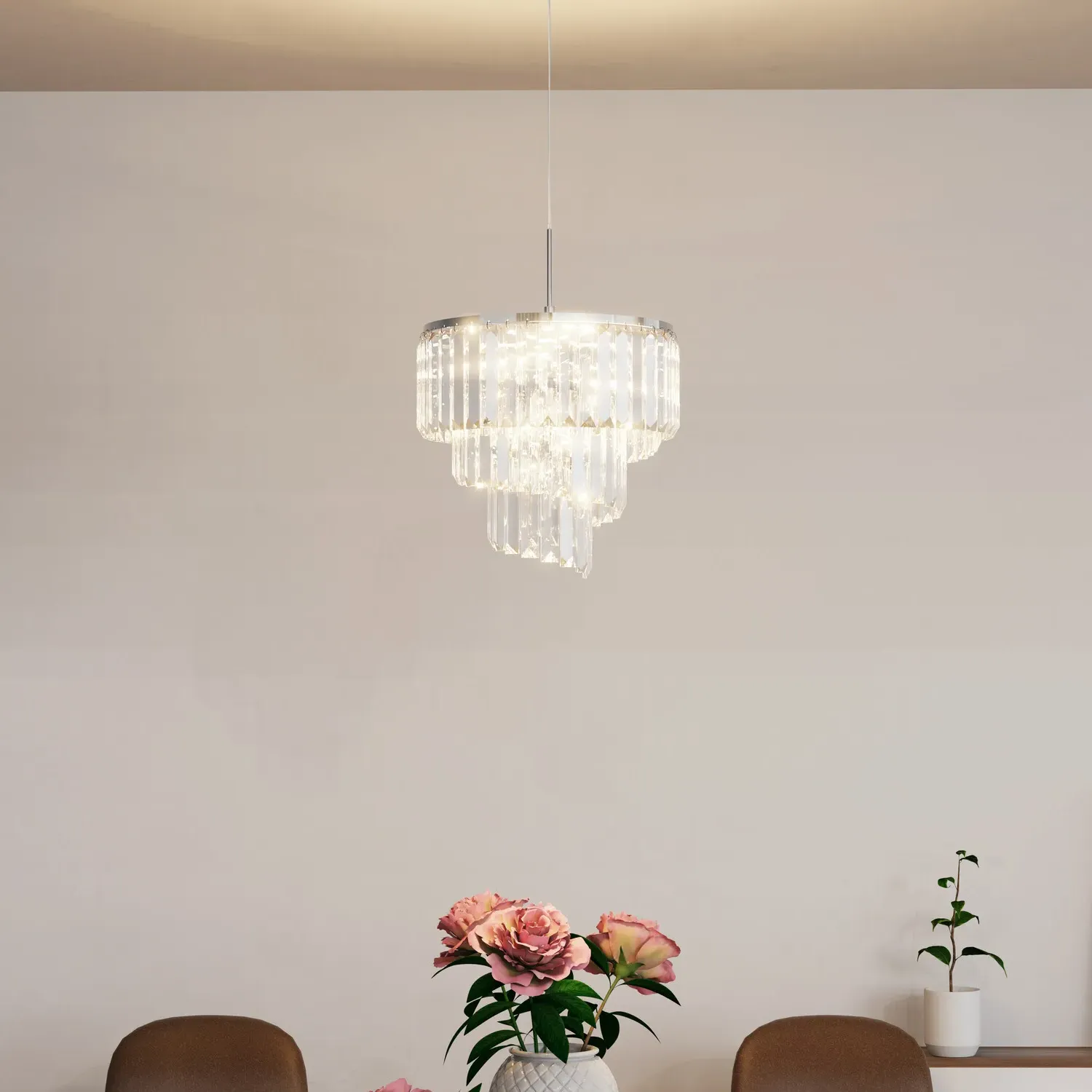 Delta Ceiling Fitting with Cascading Pendants