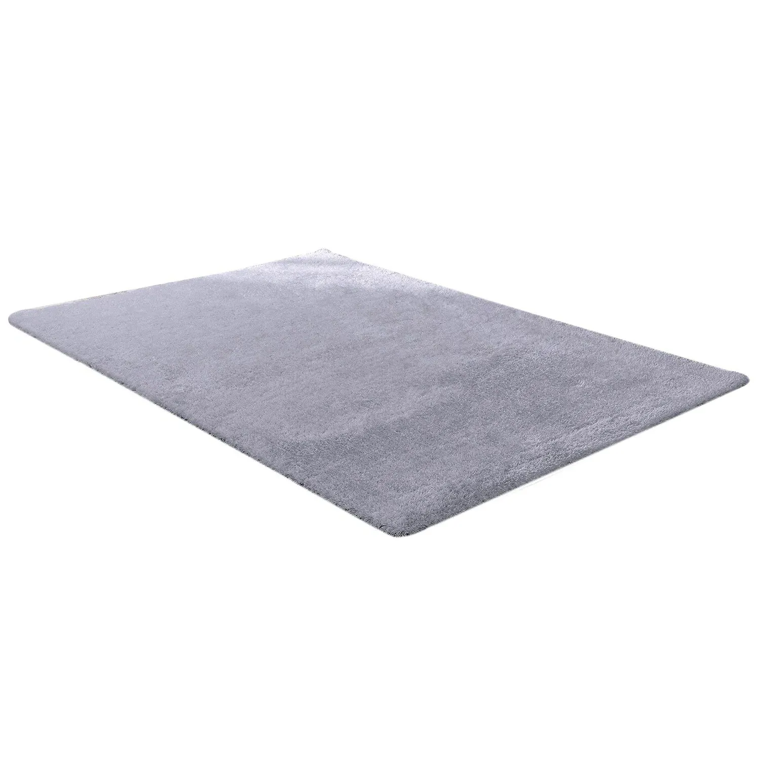 Deluxe 140cm Shaggy Rug - Silver