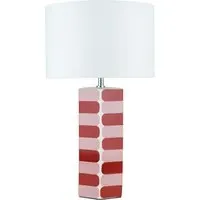 Denali Patterned Table Lamp - Red