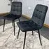 Denver Set of 2 Dining Chairs - Black, Velvet