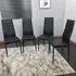 Denver Set of 4 Dining Chairs - Black, Faux Leather