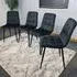 Denver Set of 4 Dining Chairs - Black, Velvet