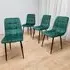Denver Set of 4 Dining Chairs - Green, Velvet