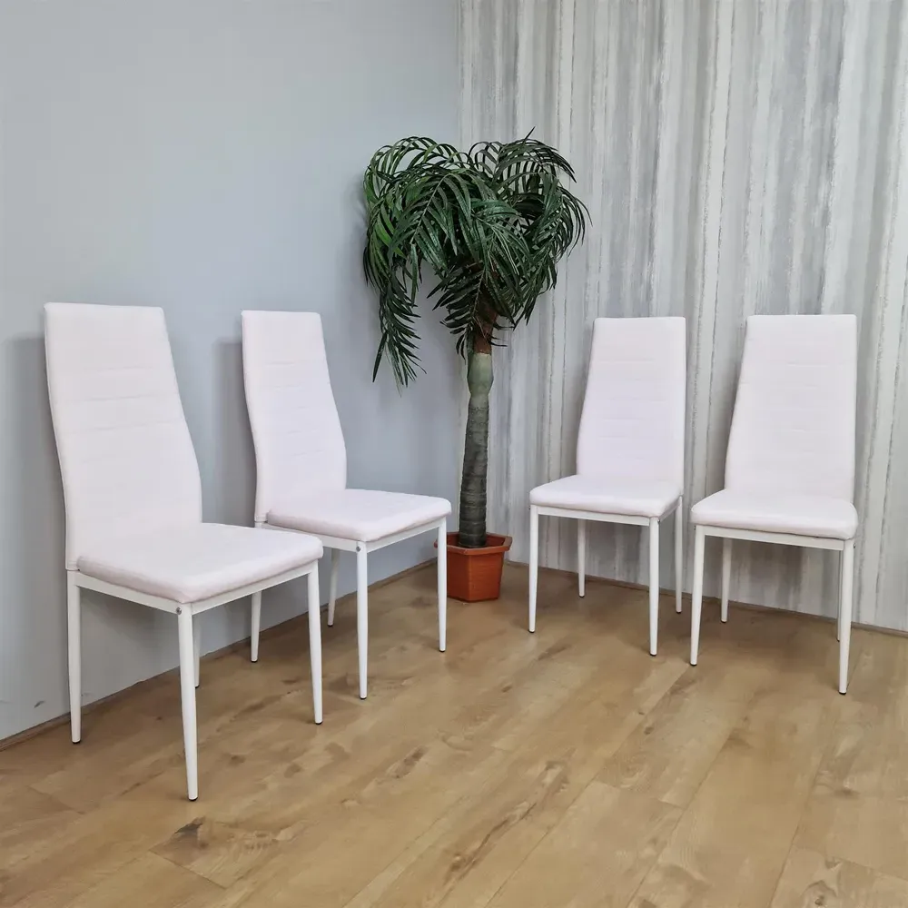 Denver Set of 4 Dining Chairs - Pink, Faux Leather