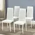 Denver Set of 4 Dining Chairs - White, Faux Leather