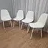 Denver Set of 4 Dining Chairs - White, Leather