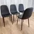 Denver Set of 4 Dining Chairs with Adjustable Feet - Black, Leather