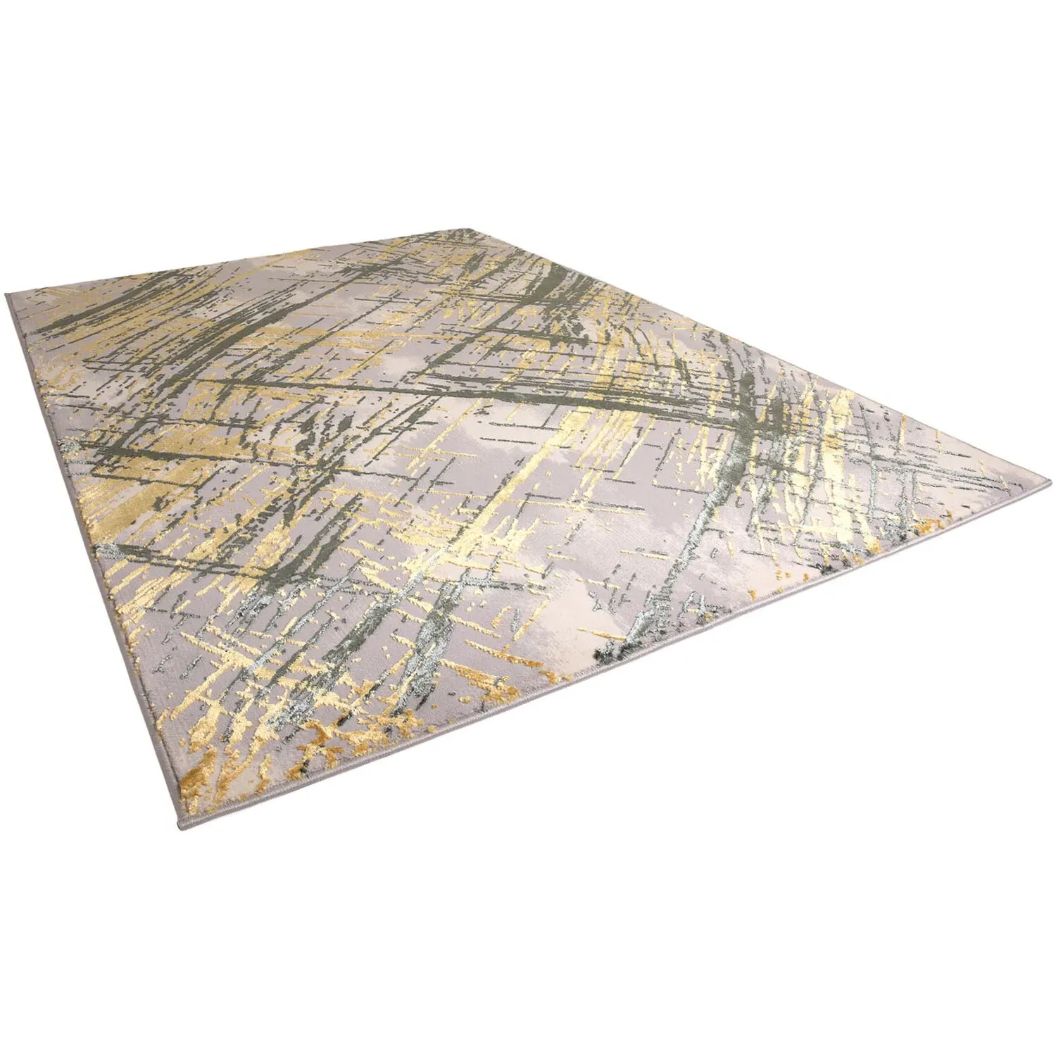 Diamond Abstract Rug 200x140cm - Silver
