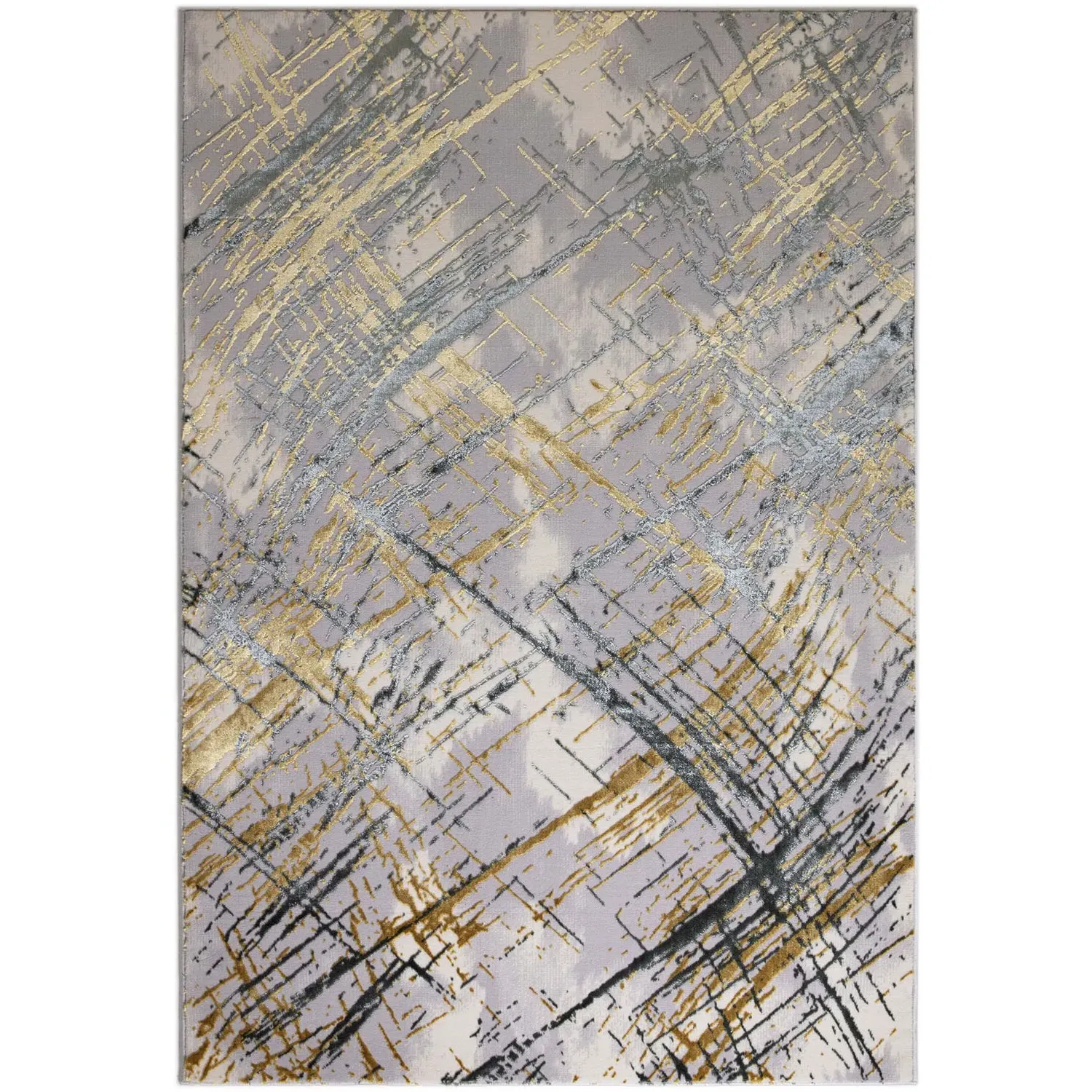 Diamond Abstract Rug 200x140cm - Silver