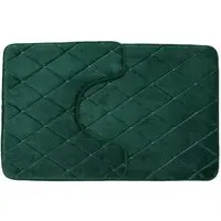 Diamond Bath and Pedestal Mat Set - Emerald