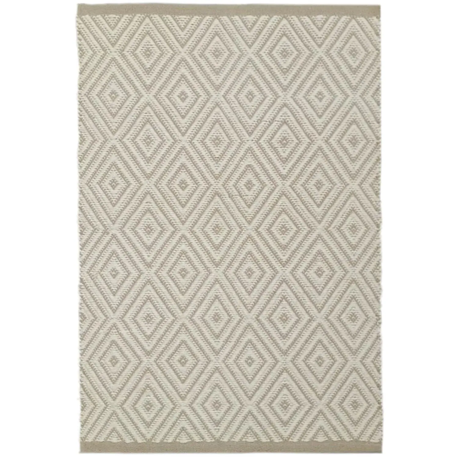 Diamond Cotton Rug - Beige image