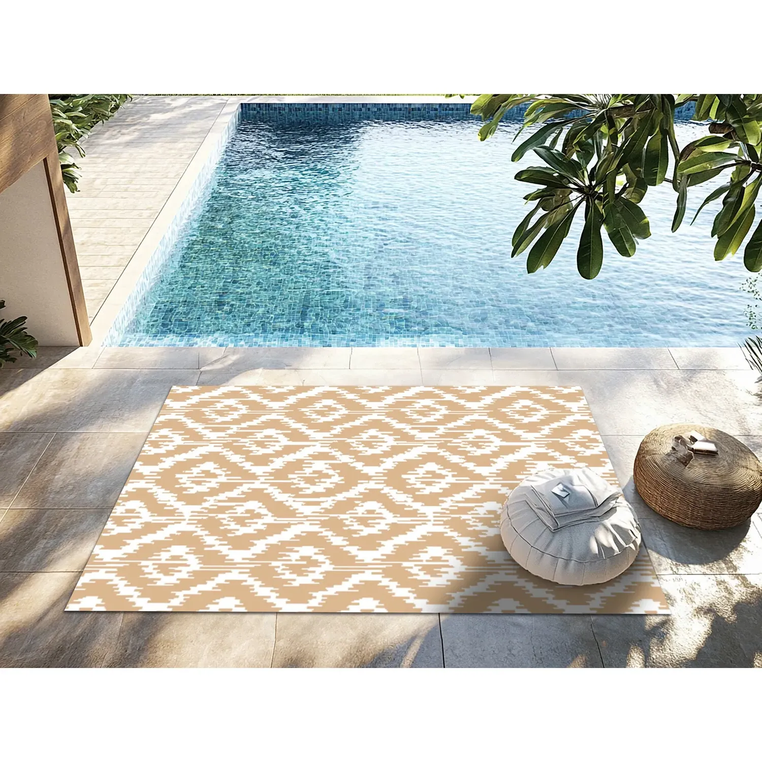 Diamond Haze Outdoor Rug - Beige