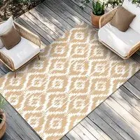 Diamond Haze Outdoor Rug - Beige