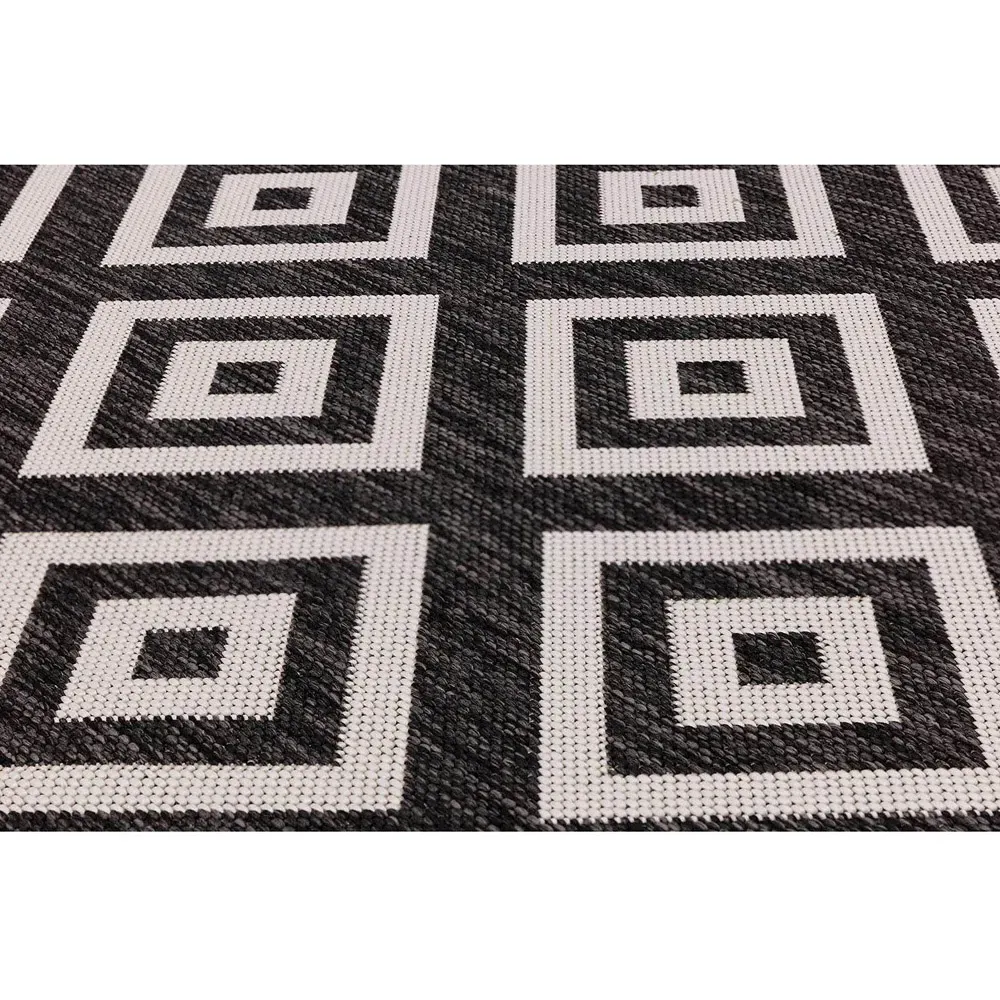 Diamond Indoor Outdoor Rug 120cm - Charcoal
