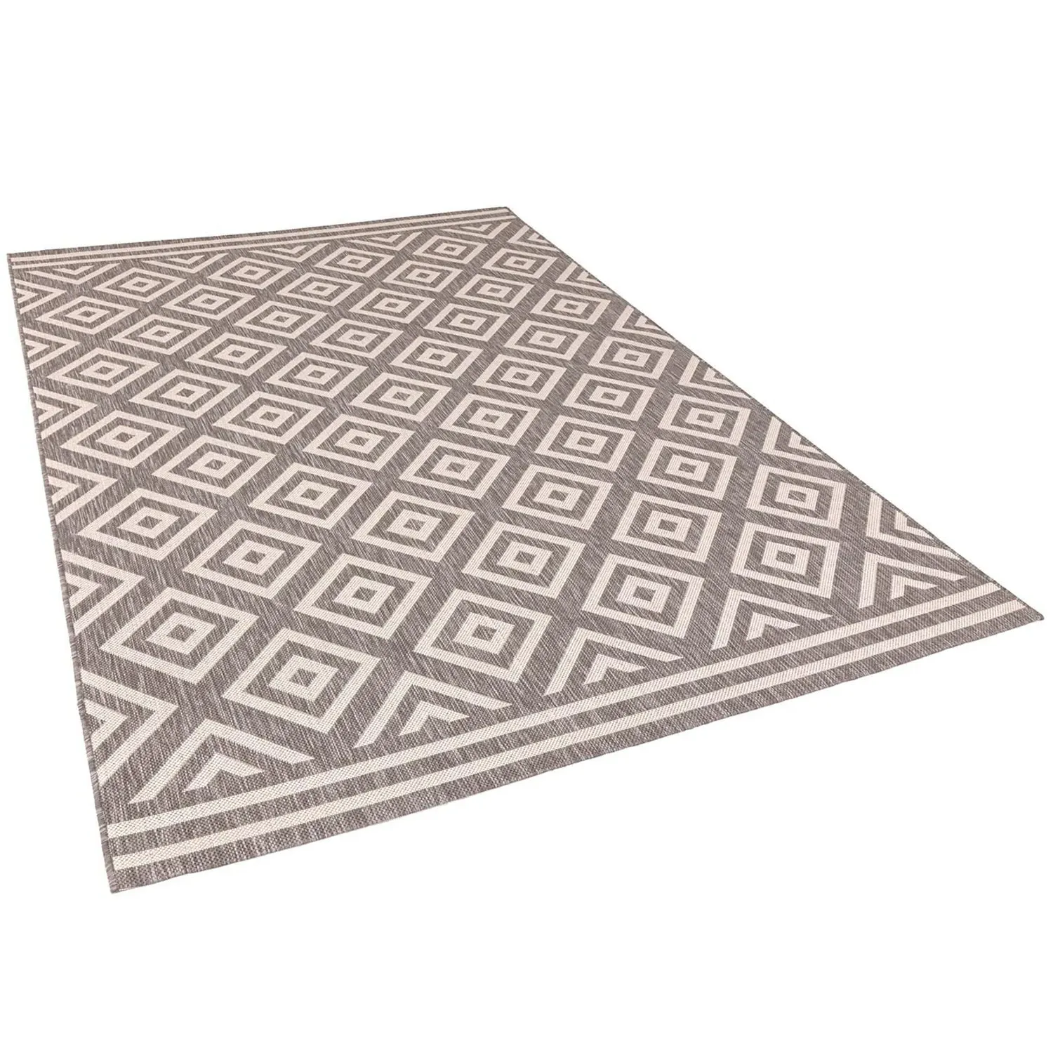 Diamond Indoor Outdoor Rug 120cm - Grey image