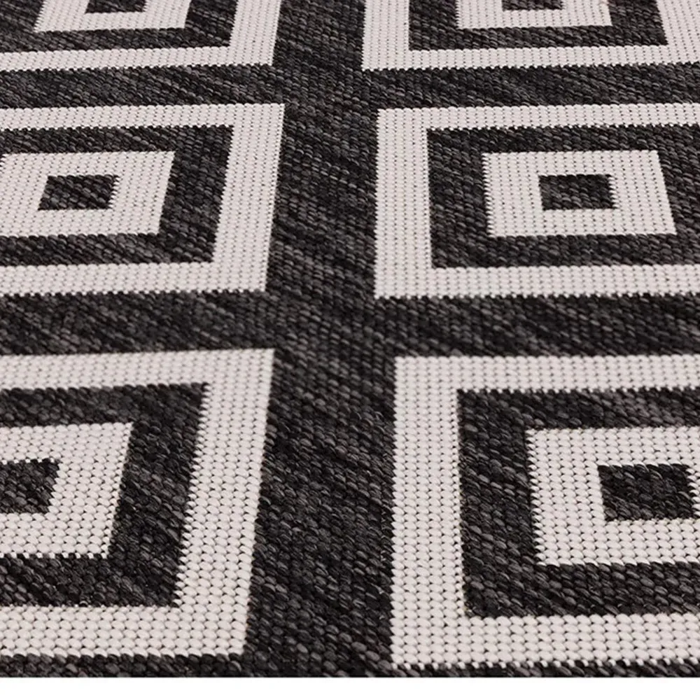 Diamond Indoor Outdoor Rug 160cm - Charcoal