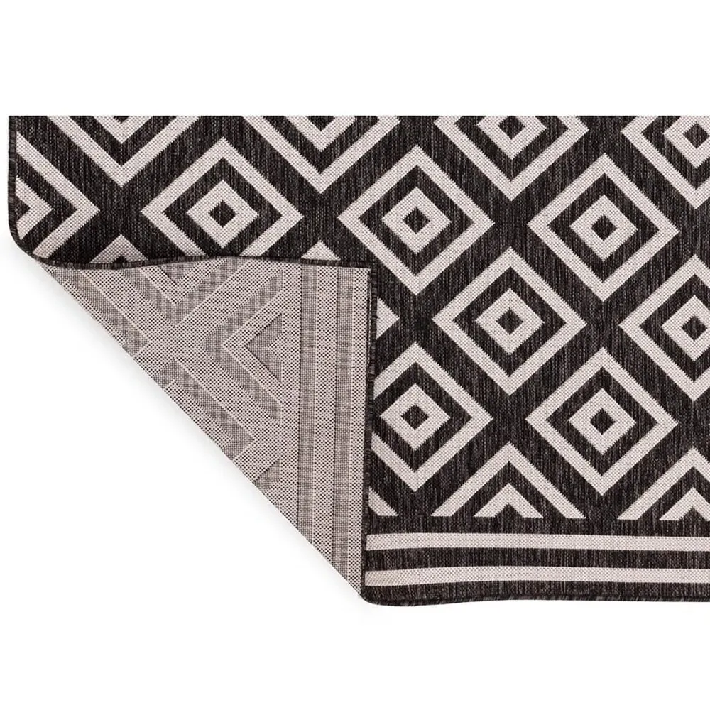 Diamond Indoor Outdoor Rug 160cm - Charcoal