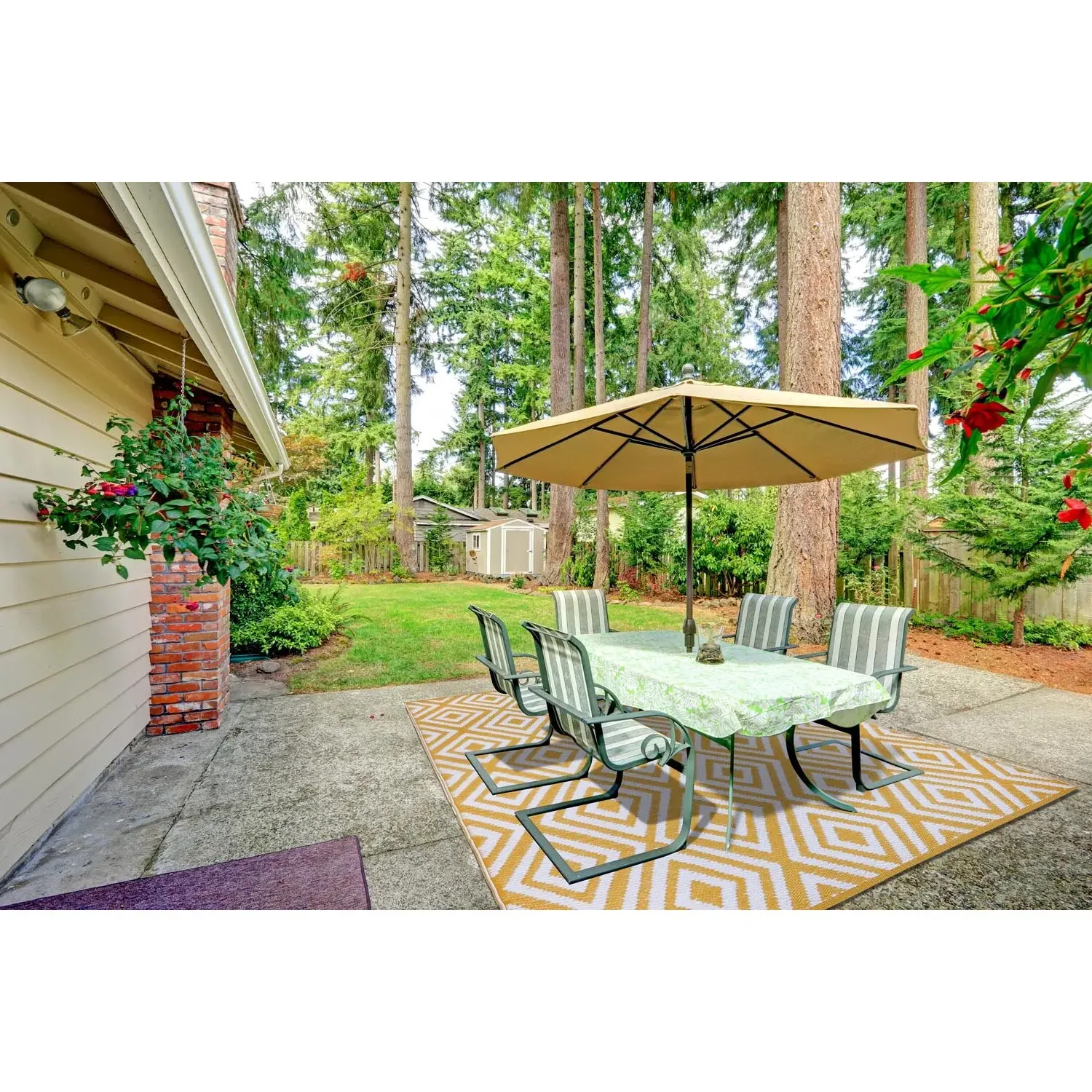 Diamond Outdoor Rug - Ochre