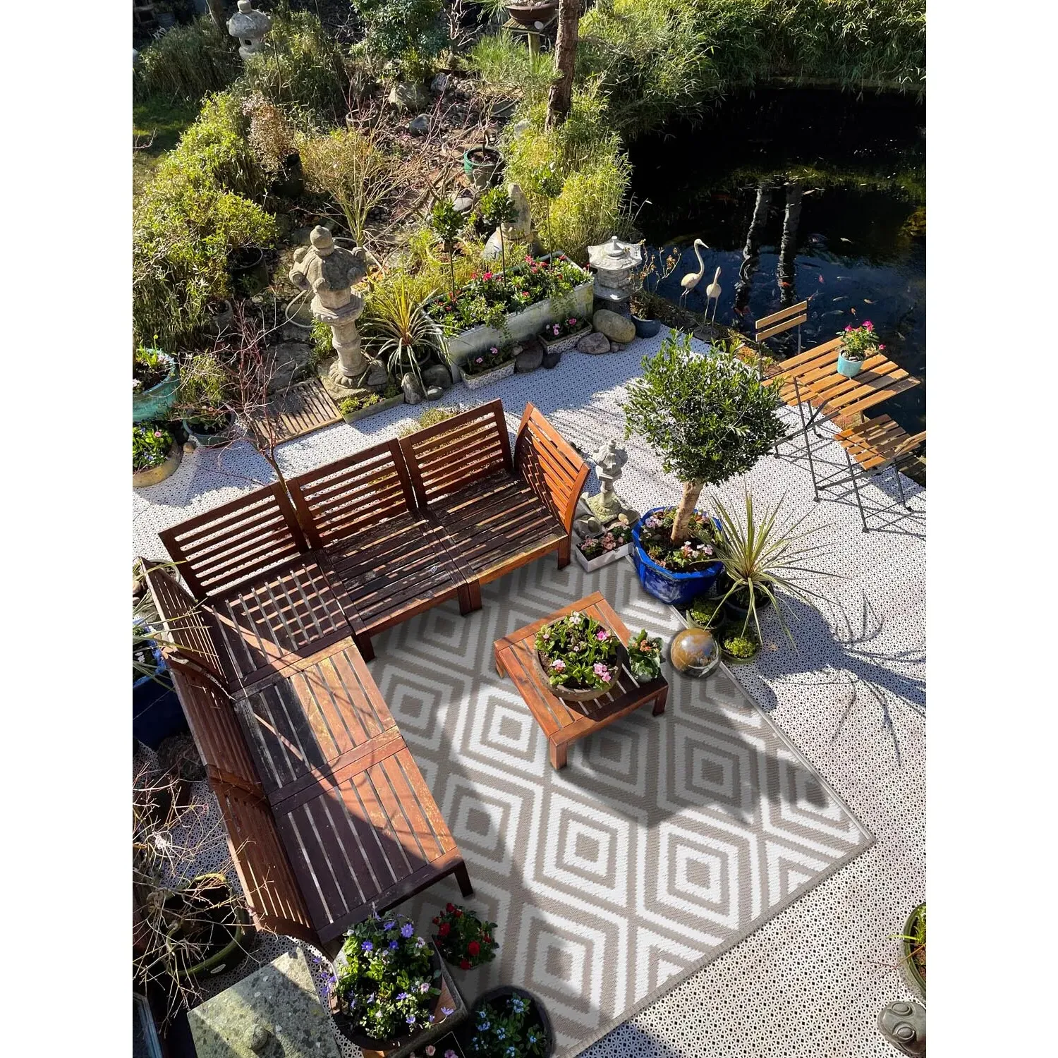 Diamond Outdoor Rug - Taupe