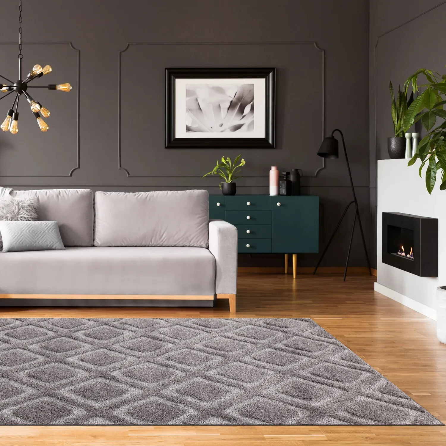 Diamonds Rug - Grey