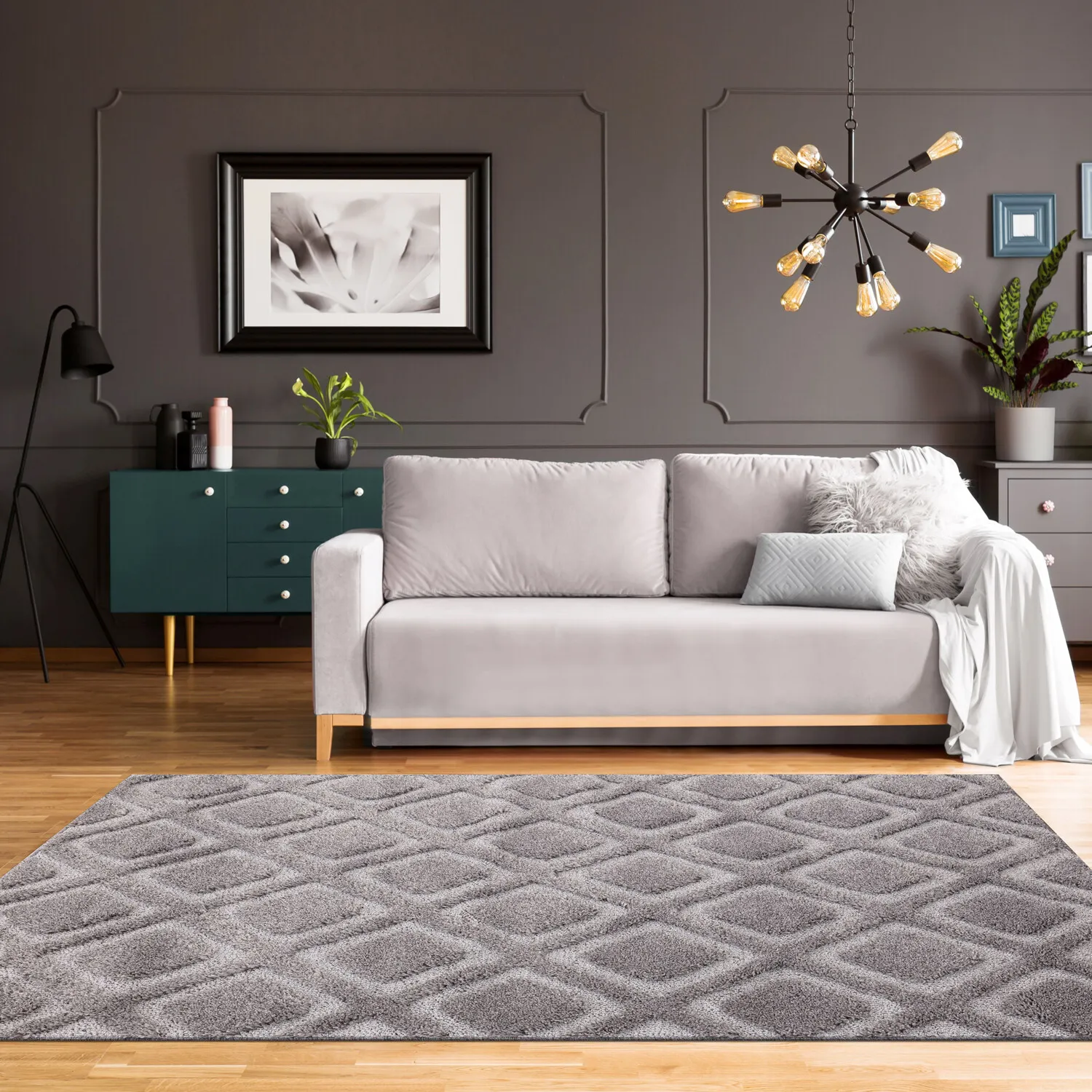 Diamonds Rug - Grey, Polypropylene