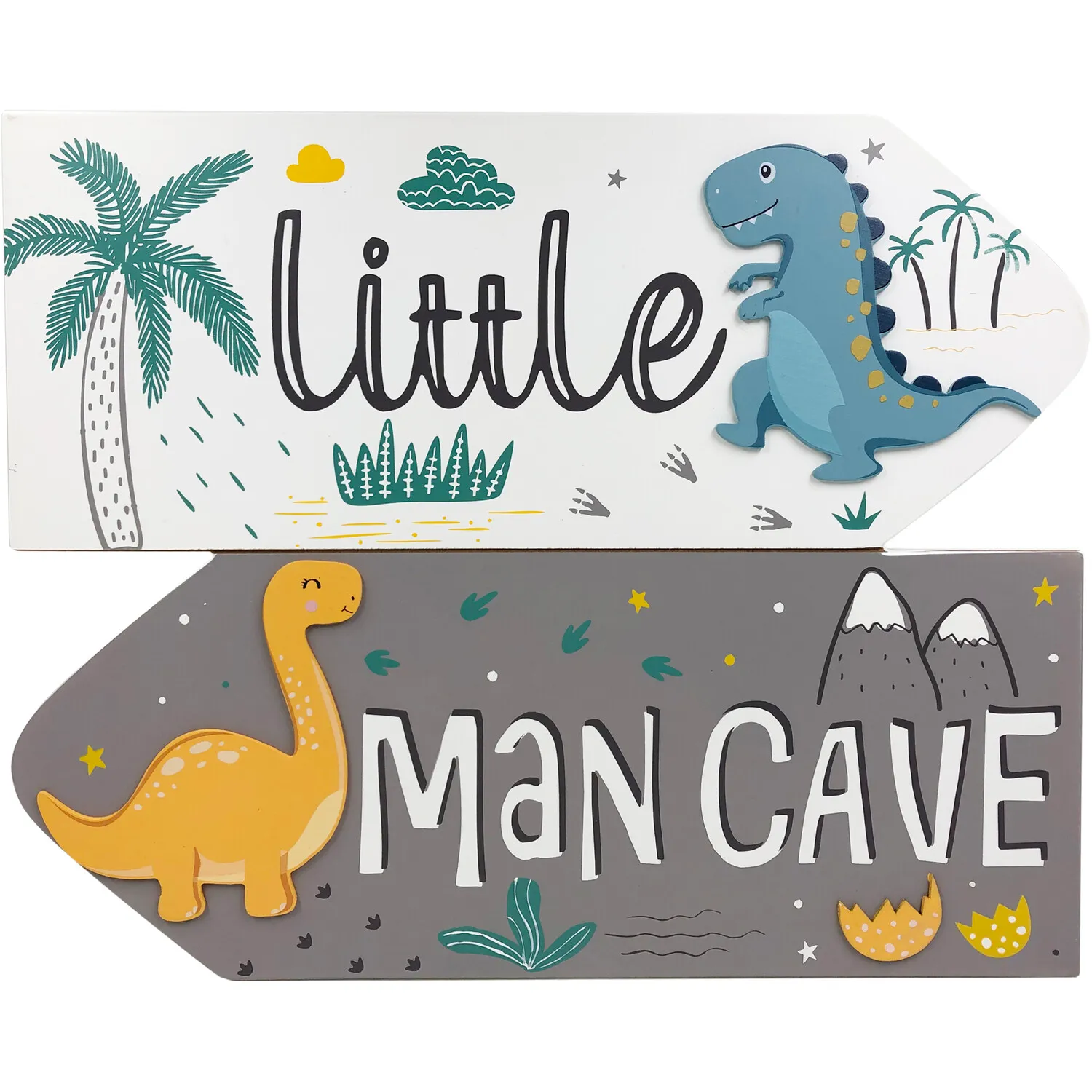 Dino Little Man Cave Wall Plaque - Multi image