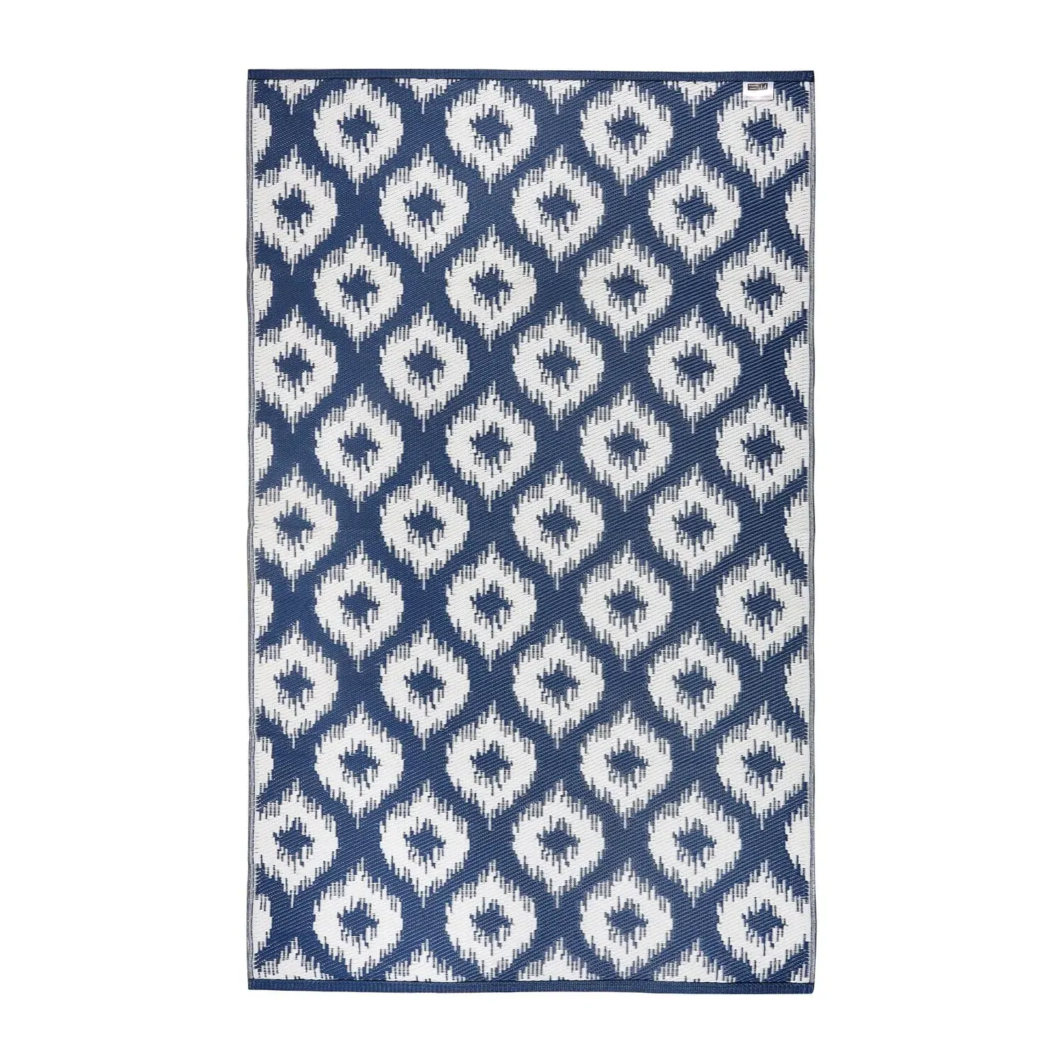 Distressed Geo Outdoor Rug - Navy