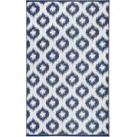 Distressed Geo Outdoor Rug - Navy