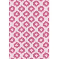 Distressed Geo Outdoor Rug - Pink