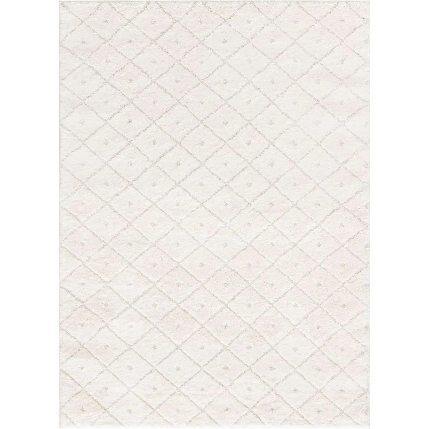 Dottie Diamond Rug - White image