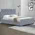 Double Chesterfield Bed Frame with Diamante - Grey, Velvet