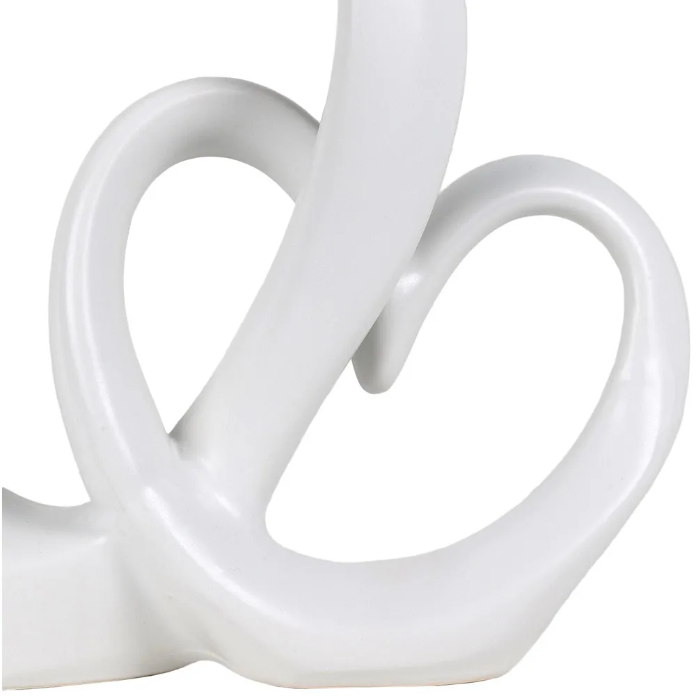 Double Heart Ornament - Black, White