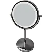 Double Sided LED Vanity Mirror with Touch Screen - Silver