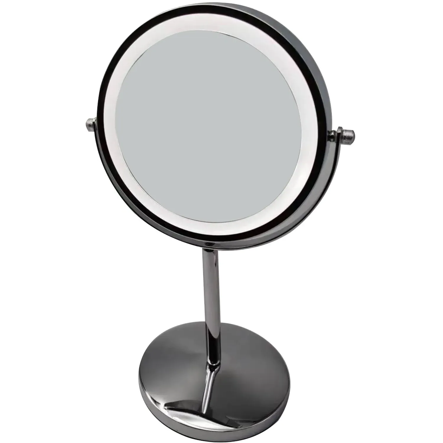 Double Sided LED Vanity Mirror with Touch Screen - Silver image