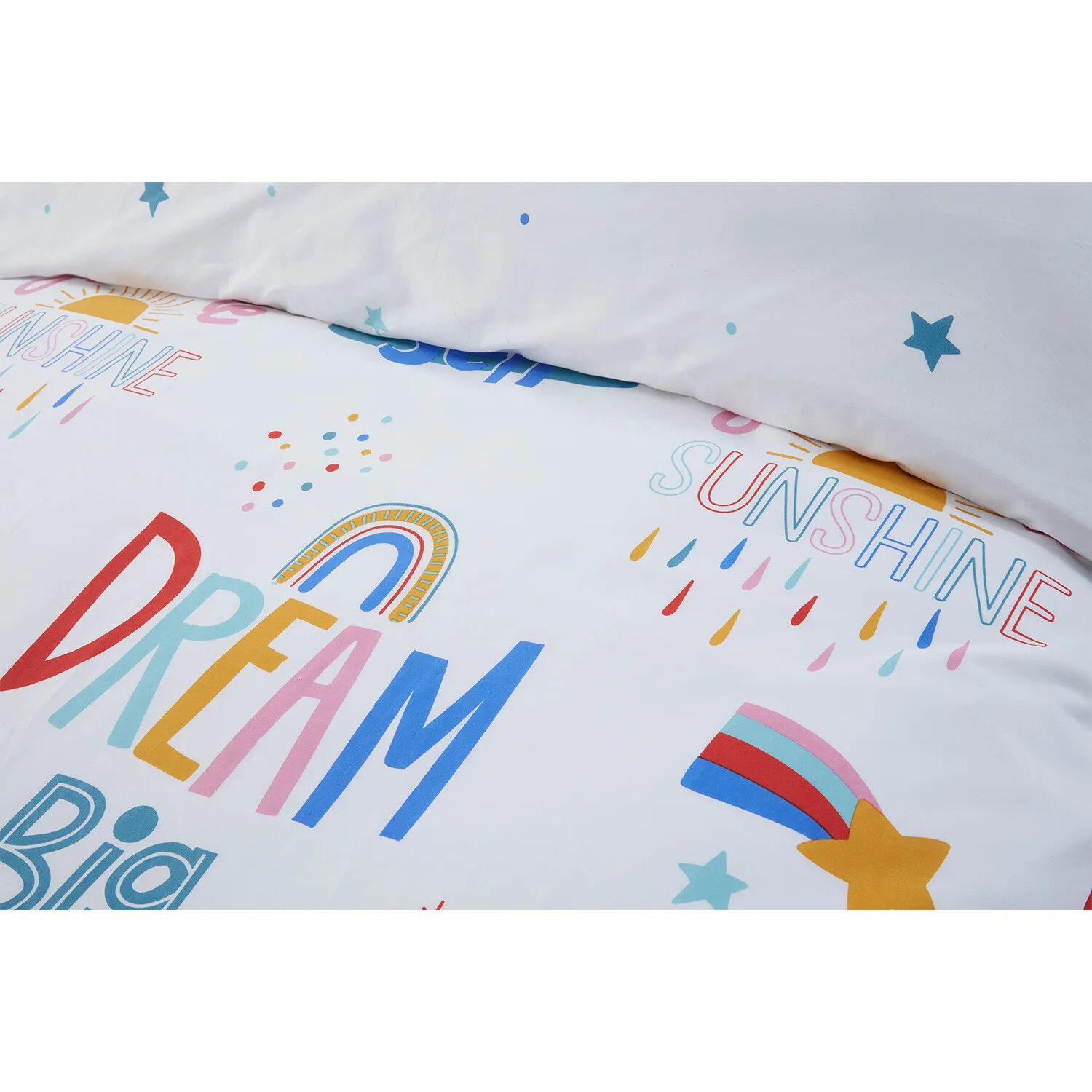 Dream Big Single Duvet Cover Set - White