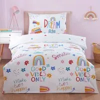Dream Big Single Duvet Cover Set - White