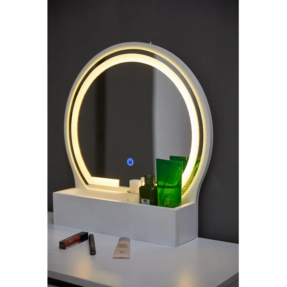 Dressing Table Set with LED Mirror - White