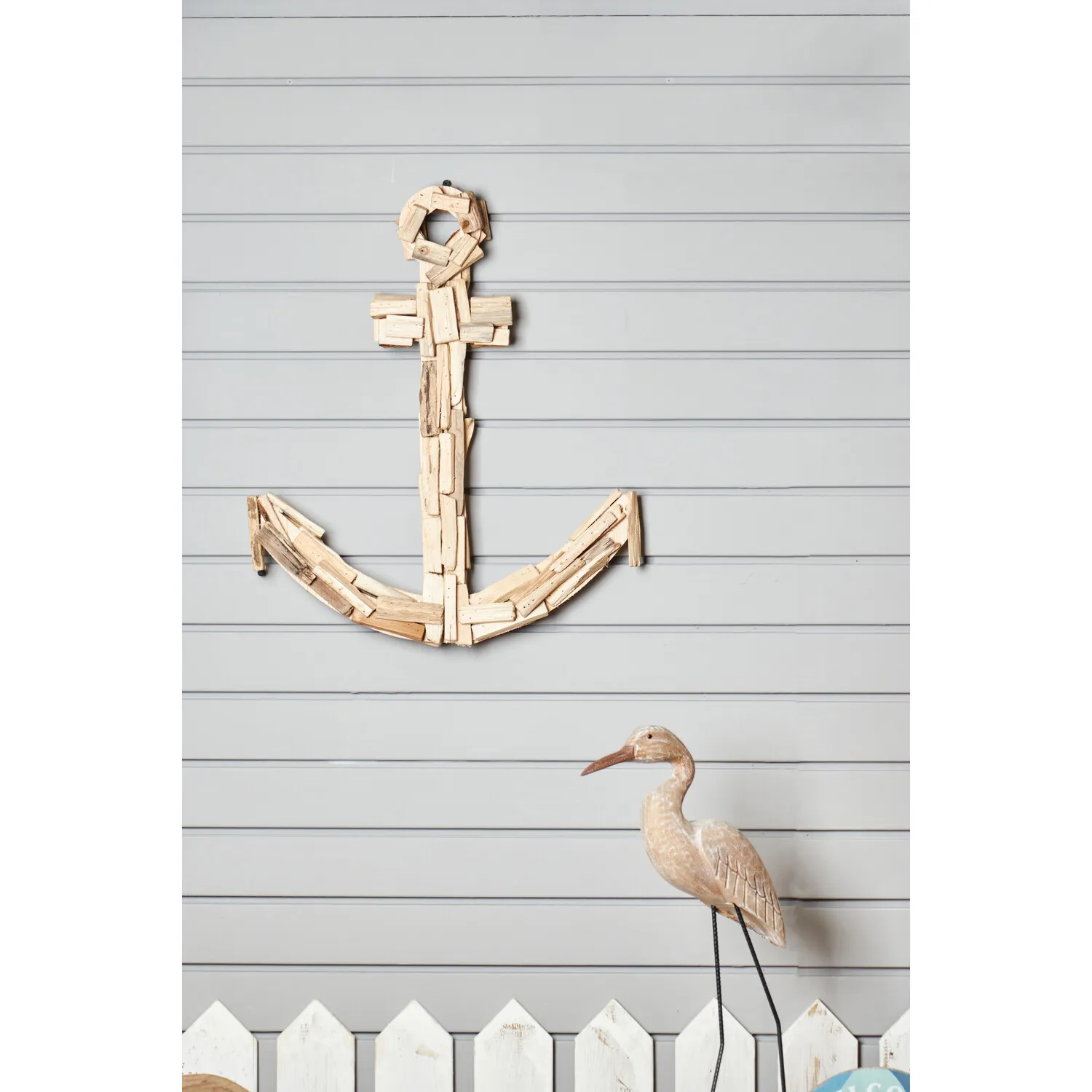 Driftwood Anchor Wall Decor - Natural