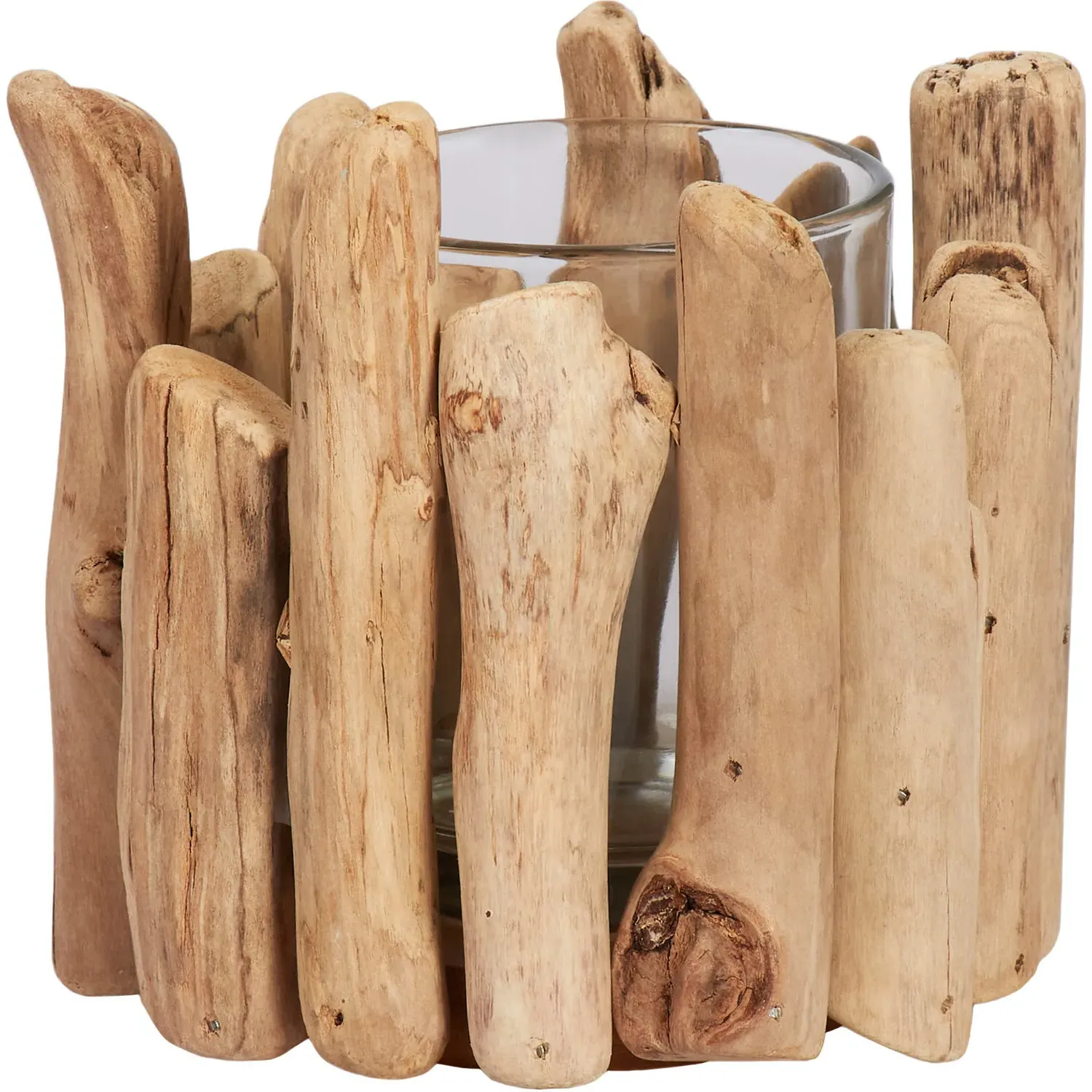 Driftwood Candle Holder - Brown