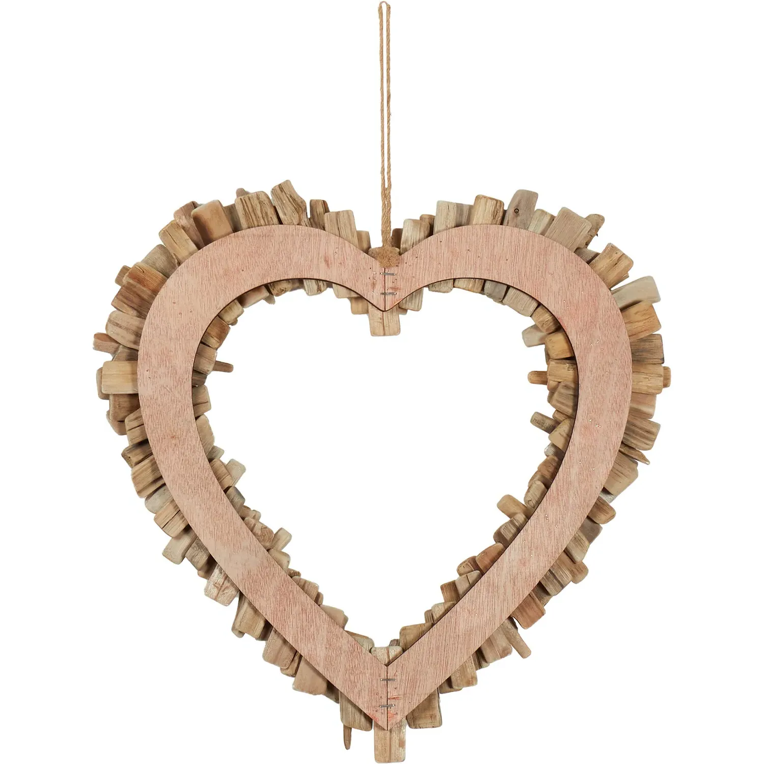 Driftwood Heart Wreath - Brown
