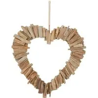 Driftwood Heart Wreath - Brown