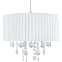 Droplet Lamp Shade with Pleated Design - White