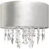 Droplet Pendant Lamp Shade with Crystals - Grey, Velvet