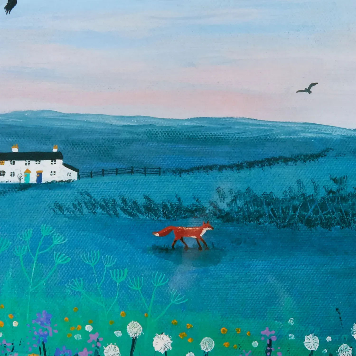 Dusty Meadow Large Tray - Blue