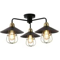 Dylan 3 Arm Ceiling Fitting - Black