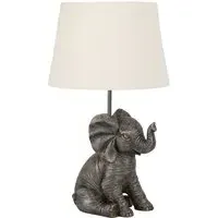 Ebony Elephant Table Lamp - Grey