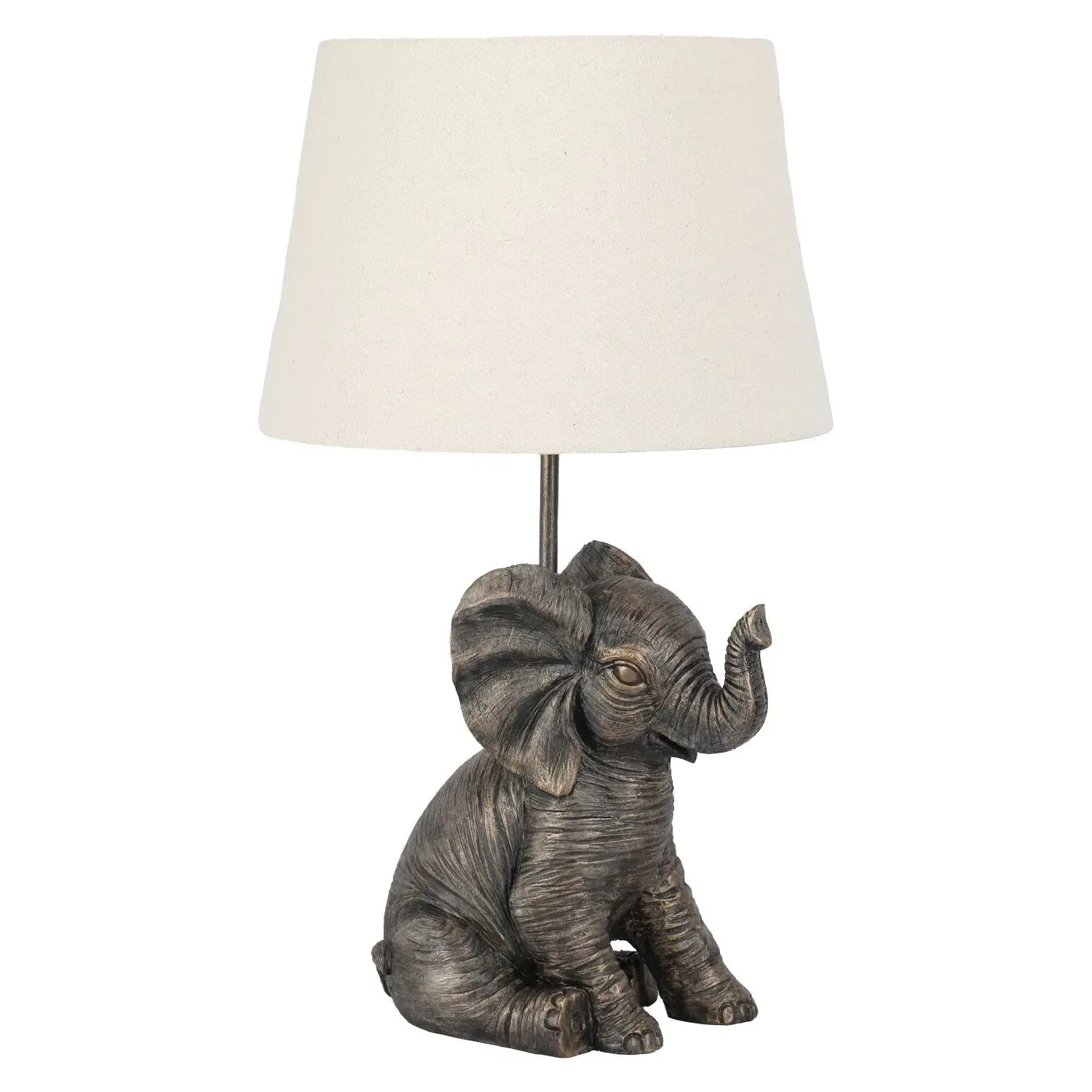 Ebony Elephant Table Lamp - Grey