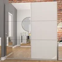 Echo 2-Door Wardrobe with Sliding Mirror - White