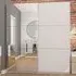 Echo 2-Door Wardrobe with Sliding Mirror - White